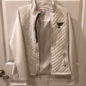 STL blues women’s zip up jacket.